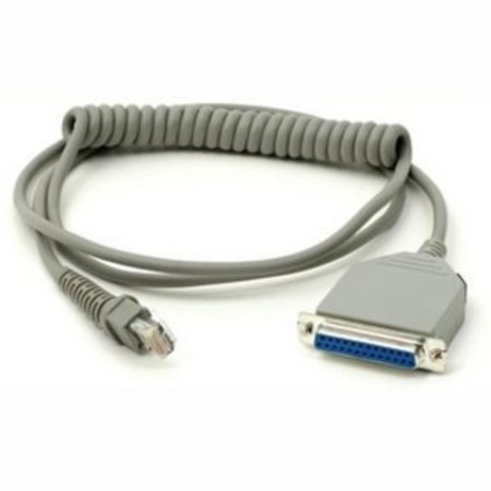 UNITECH AMERICA Serial Rs232 Interface, 25 Pin Female, Coiled, Cable, Light Color 1550-201408